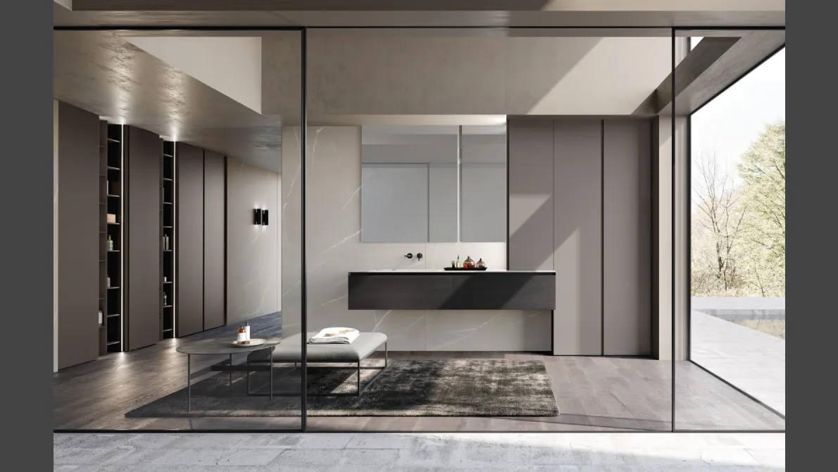 Mobile da Bagno M3 System 307 in rovere nero impiallacciato di Baxar