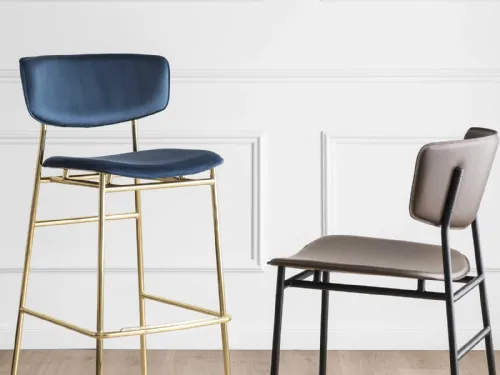 Sedia imbottita in pelle Romy di Calligaris