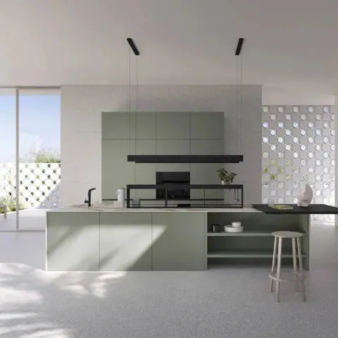 Cucina Moderna con isola Sky Green di Ar-Tre