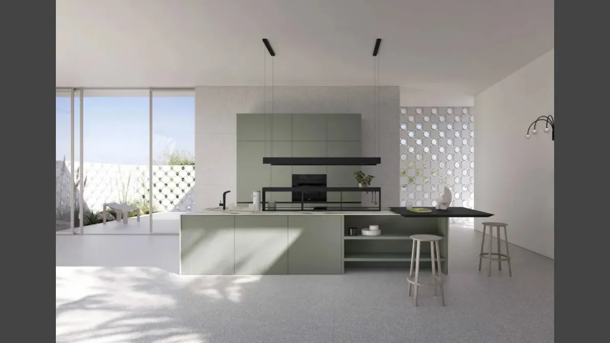 Cucina Moderna con isola Sky Green di Ar-Tre