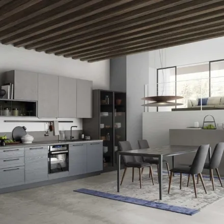 Cucina Moderna lineare in legno laccato Zoe Evolution 06 di Ar-Tre